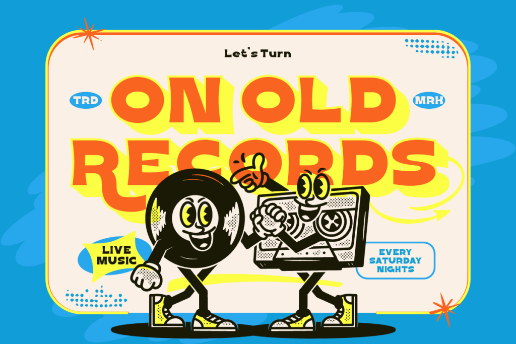 retro poster with chunky font