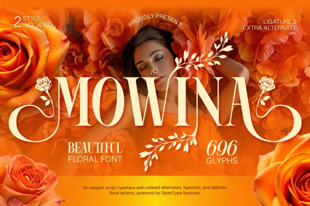beautiful floral font