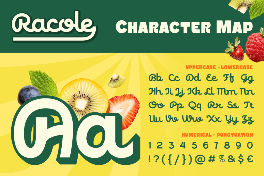 characters map of classic monoline script