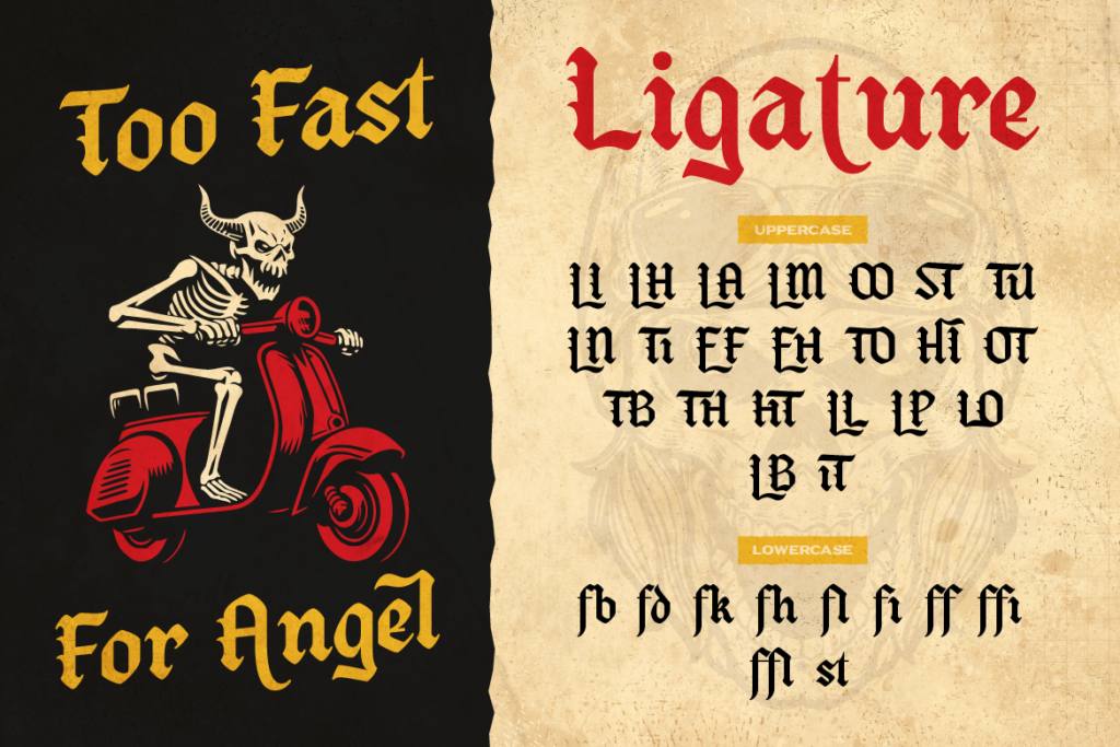 spooky font, motorcycle font