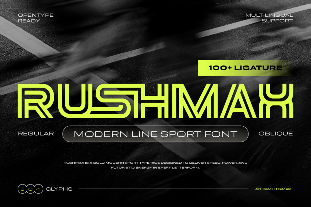 Modern line sport font