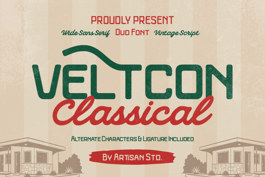 wide sans serif and vintage script
