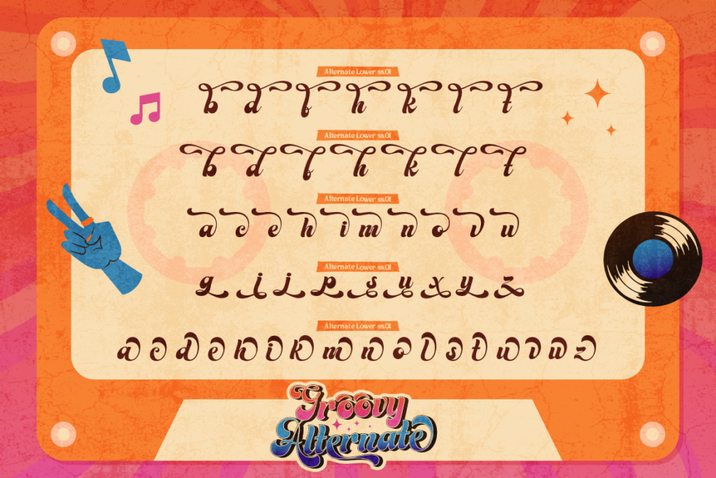 retro and groovy themed font