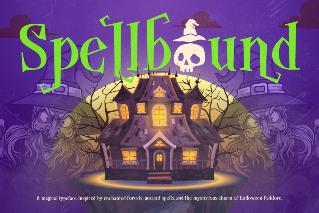 poster halloween with spooky typeface
