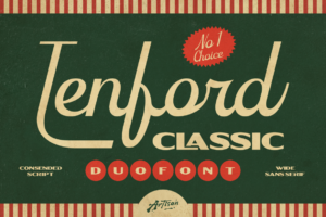 classic duo font - condensed script and wide sans serif