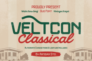 wide sans serif and vintage script