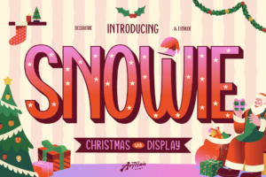 Snowie decorative and extrude Christmas display font title banner by Artisan